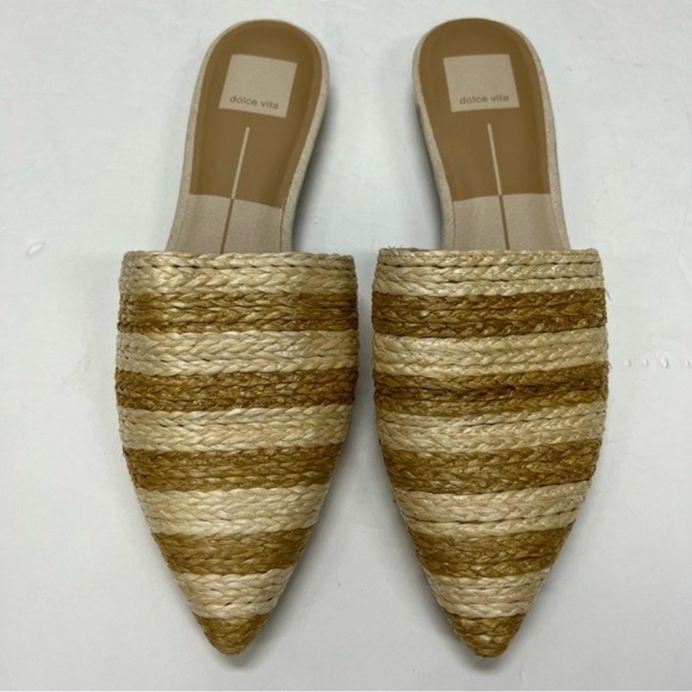 Dolce Vita Ezra Natural Raffia Woven Mules Size 8